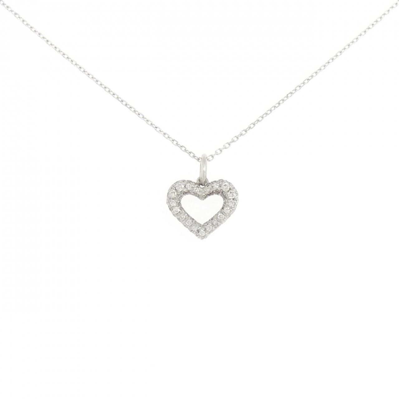 K18WG ハート ダイヤモンド ネックレス 0.20CT