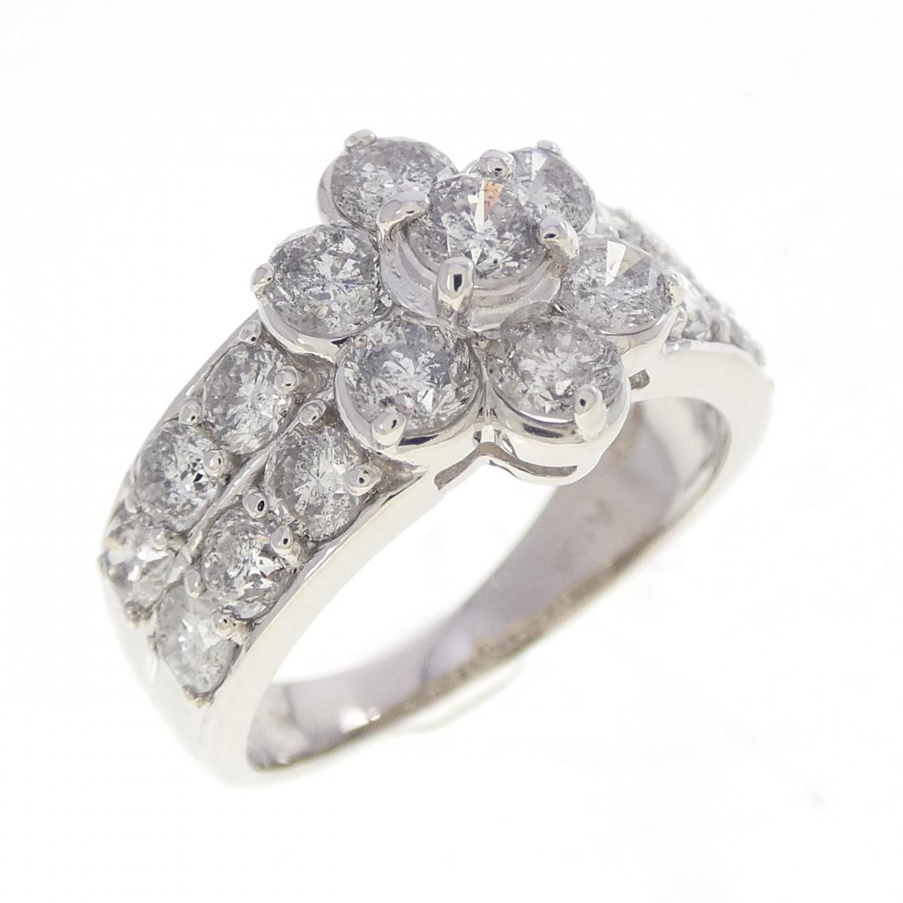 PT900 フラワー ダイヤモンド リング 2.02CT