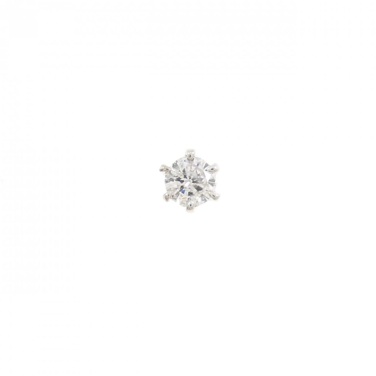 K18WG ソリティア ダイヤモンド ピアス 0.20CT 片耳