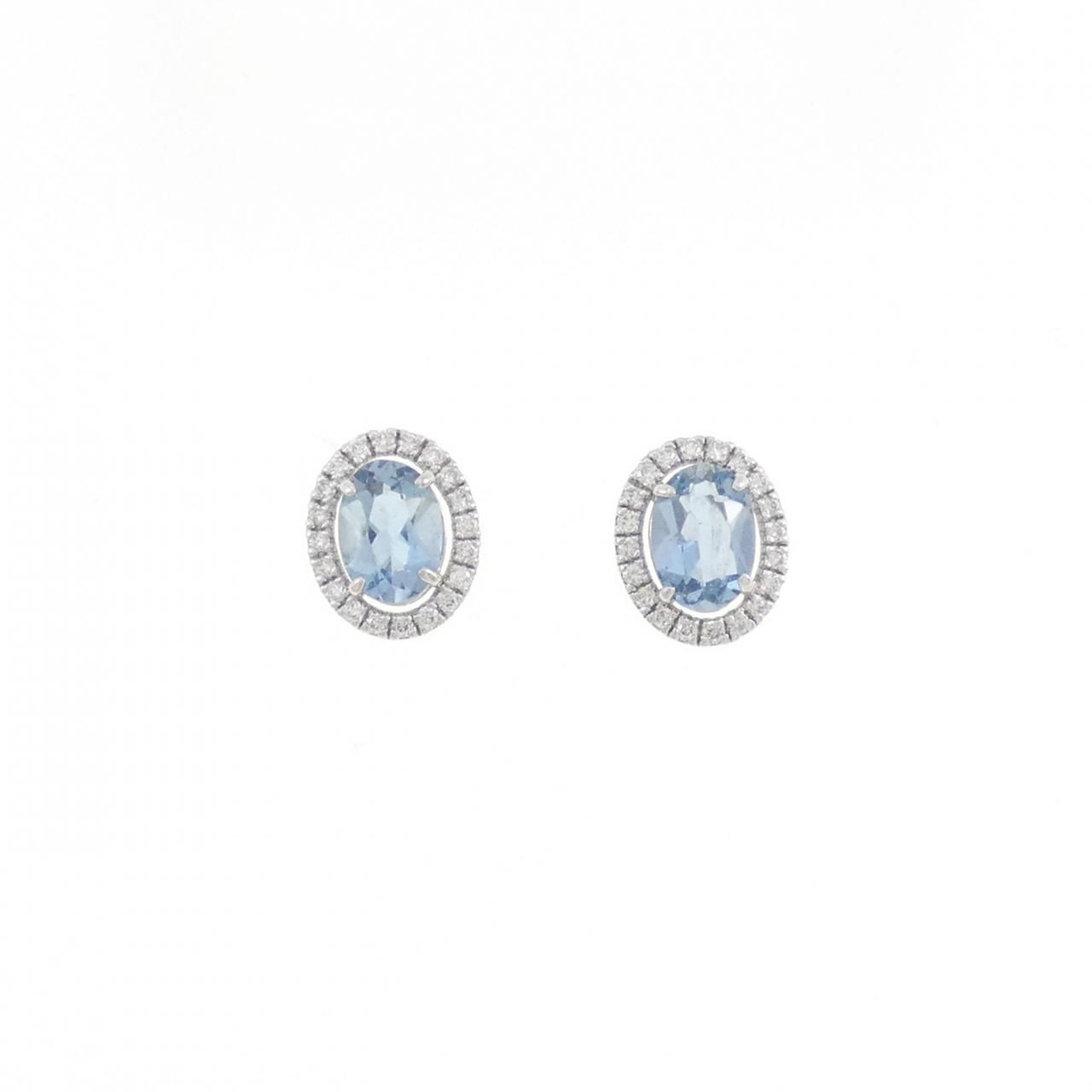 PT900 アクアマリン ピアス 1.23CT
