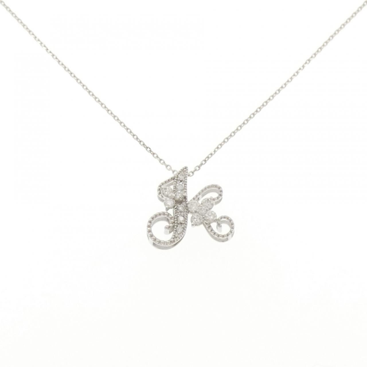 K18WG イニシャルK ダイヤモンド ネックレス 0.18CT 71,830円