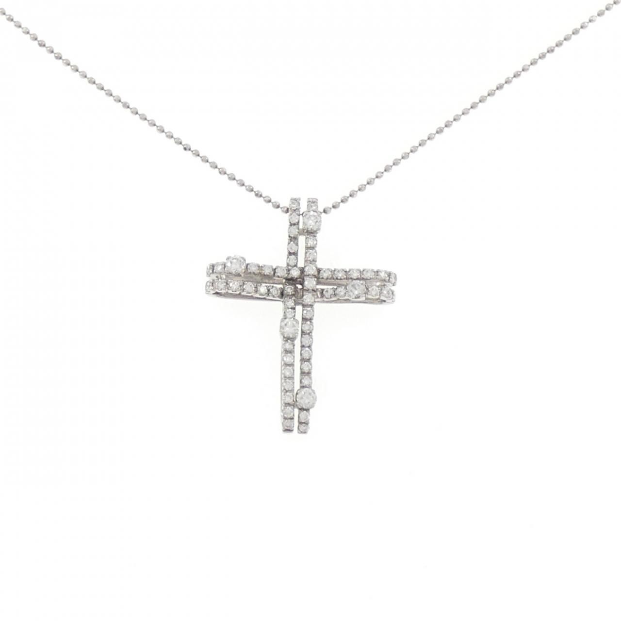 PT900/PT850 クロス ダイヤモンド ネックレス 1.06CT