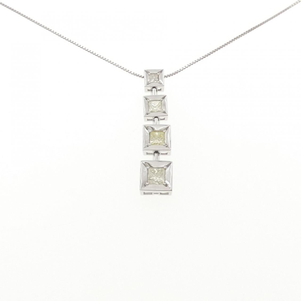K18WG ダイヤモンド ネックレス 1.02CT