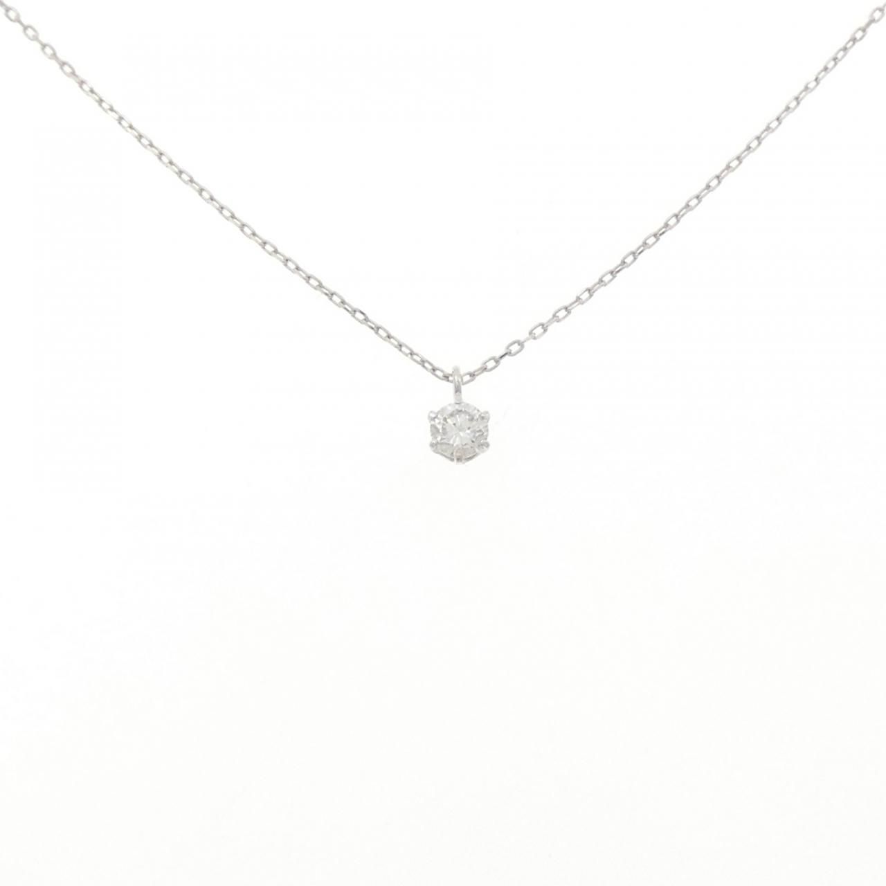 K18WG ソリティア ダイヤモンド ネックレス 0.10CT