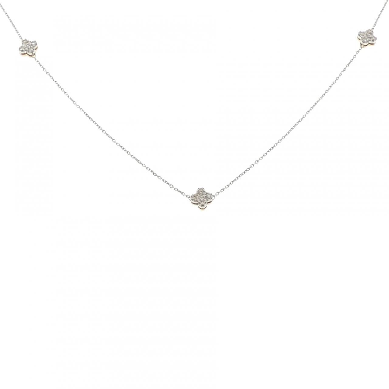 K18YG/PT900/PT850 ダイヤモンド ネックレス 1.00CT
