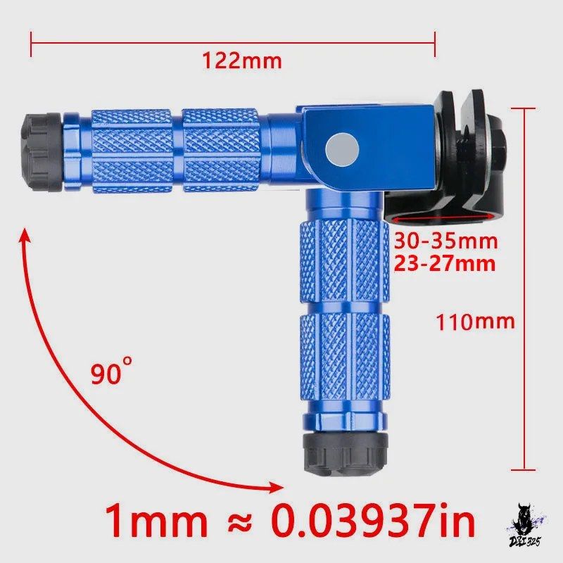 CNCアルミ製オートバイ用折りたたみフットレストペダル 23-27/30-35mm