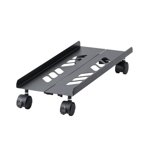 サンワサプライ CPUスタンド 幅200?260mm調整 スチール製 耐荷重50kg キャスター付き ブラック CP-053ｍａ