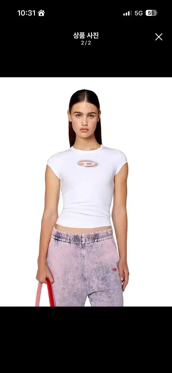 DIESEL 白 半袖 Tシャツ