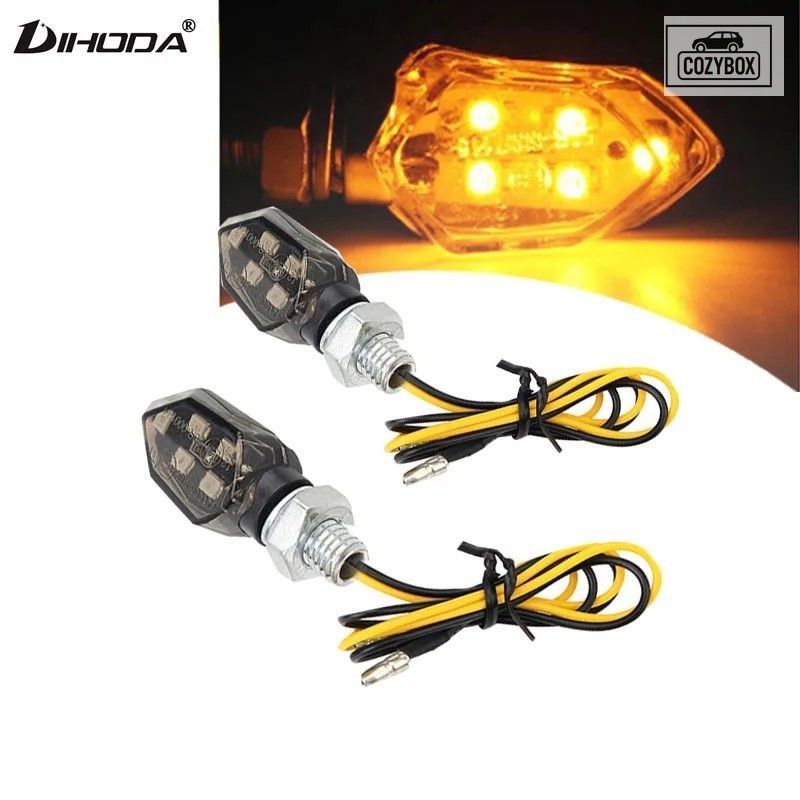 オートバイ 5 LED ウィンカーライト オレンジ点滅インジケーターライト 2 インチ 12