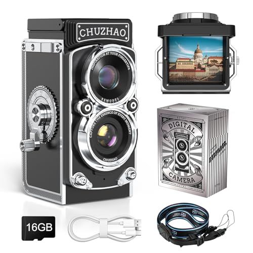 【新品】CHUZHAO レトロカメラ デジカメ レトロ 1080P 写真・動画機能 12MPオートフォーカス 1.54インチ画面 コンパクト ヴィンテージミニデジタルカメラ ポータブルTLRスタイル 大人向け ブログ/旅行/初心者/カメラマニ ee86c5c9
