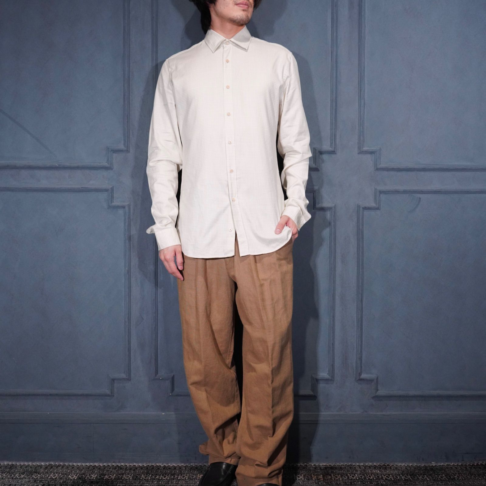 USA VINTAGE DOCKERS PREMIUM TUCK DESIGN LINEN WIDE SLACKS PANTS/アメリカ古着ドッカーズプレミアムタックデザインリネンワイドスラックスパンツ