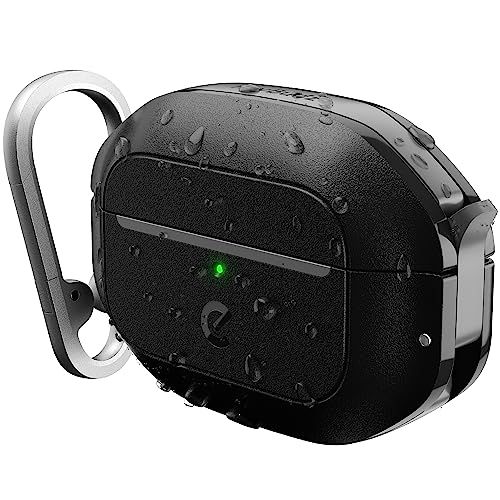 KeyBudz Element 防水ケース AirPods Pro 第2世代 / 第1世代 ケース ハード [ 米軍MIL規格 耐衝撃 IP68 再生ポリカーボネート カラビナ付き 落下防止 スピーカーホール 対応 セキュアロック機構 イオン b65d7d2b