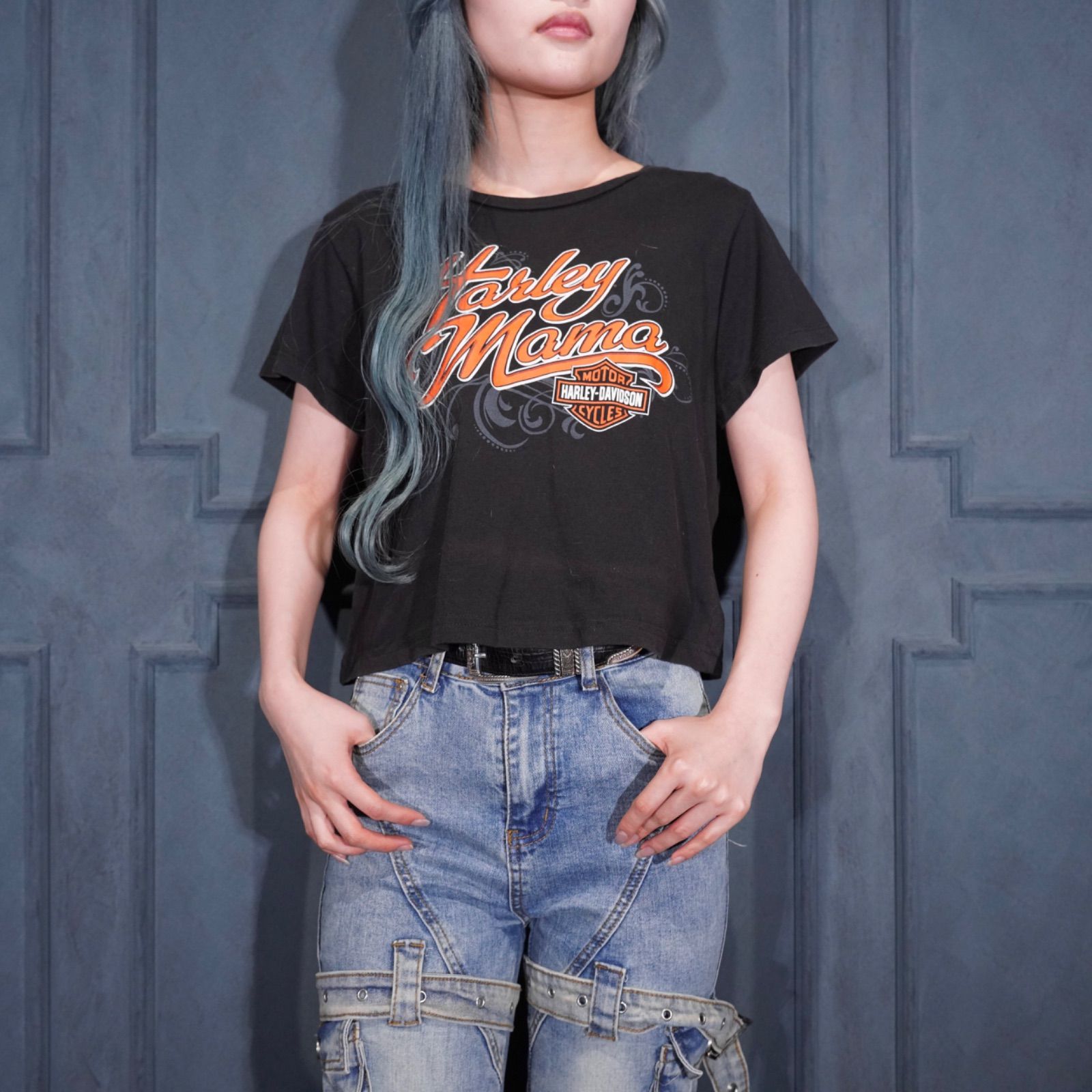 USA VINTAGE HARLEY DAVIDSON LOGO PRINT DESIGN T SHIRT MADE IN USA/アメリカ古着ハーレーダヴィッドソンロゴプリントデザインTシャツ