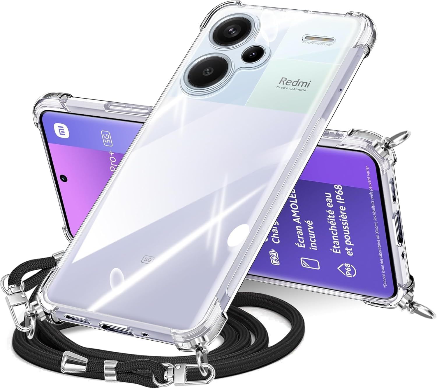 Redmi Note 13 Pro+ ケース クリア ショルダー紐付 - メルカリ