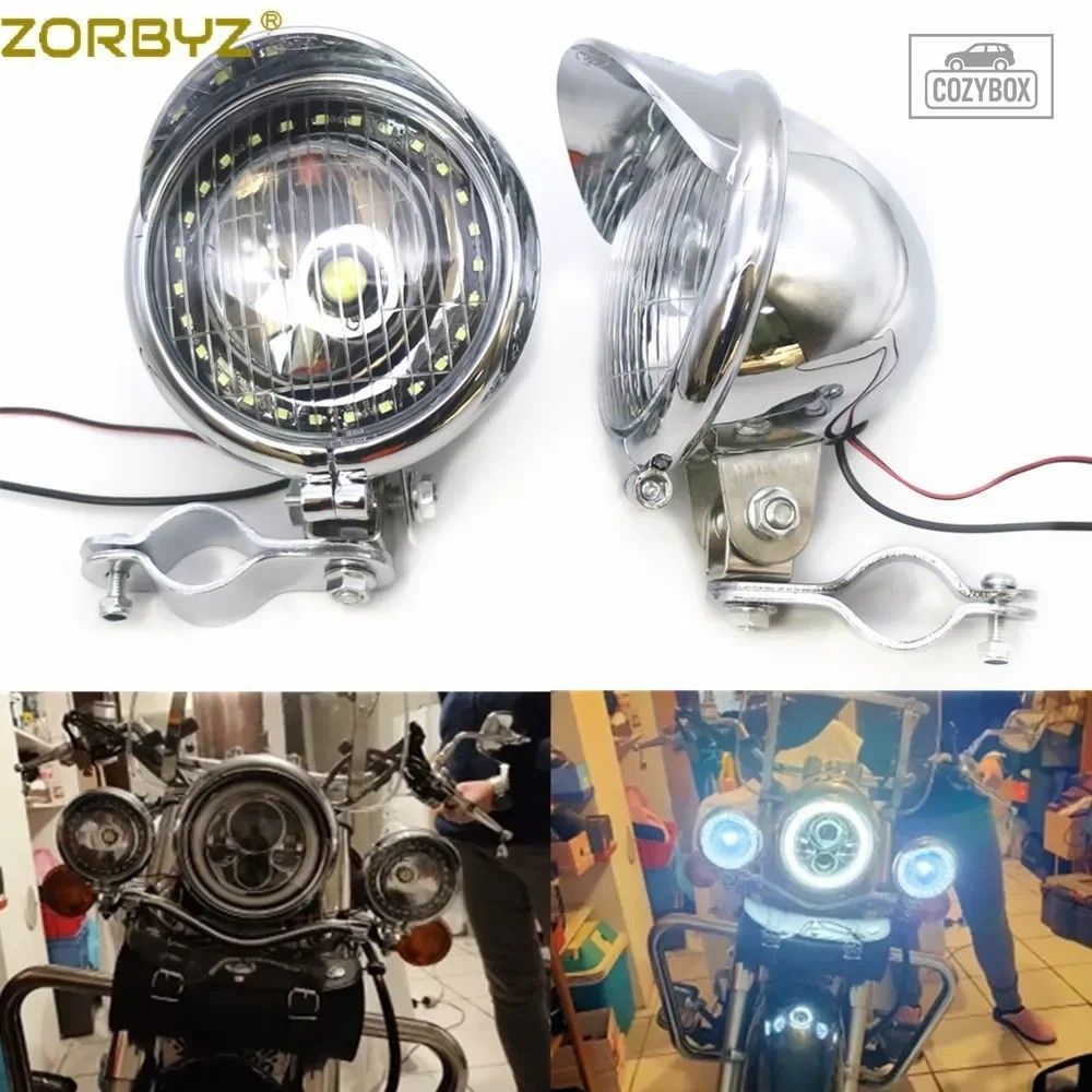 クロームオートバイ LED パッシングスポット フォグライトエンジェルアイライトロ
