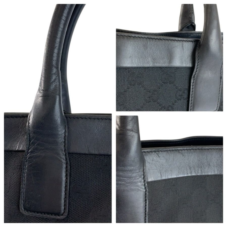 GUCCI グッチ ブラック 黒 GGキャンバス/レザー 002 1121 トートバッグ