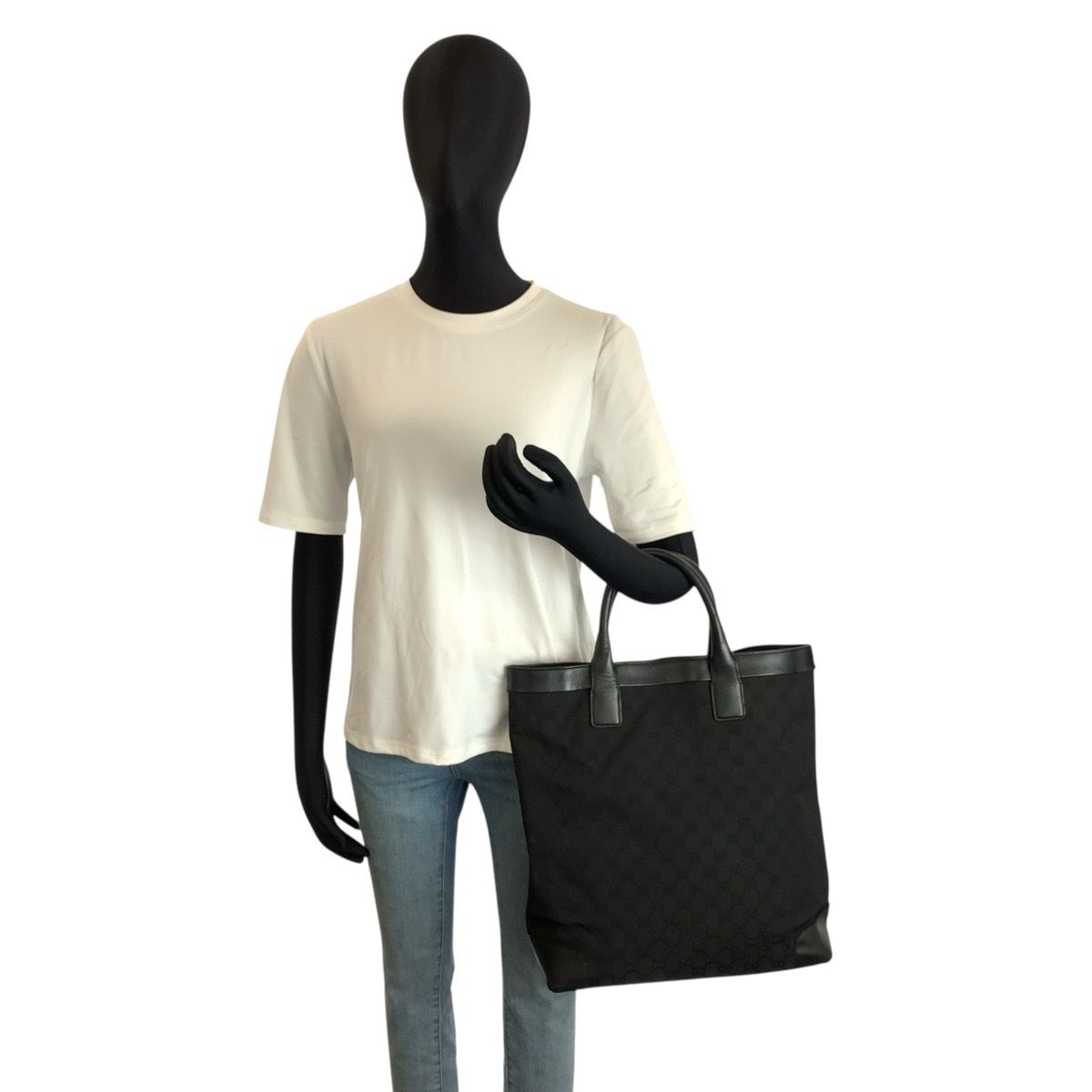 GUCCI グッチ ブラック 黒 GGキャンバス/レザー 002 1121 トートバッグ