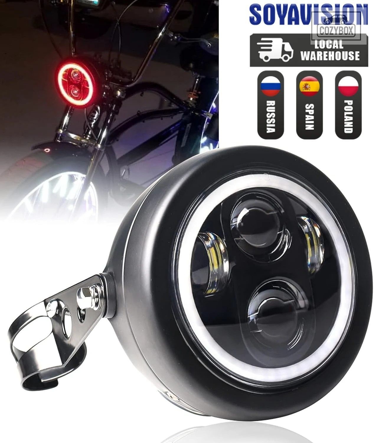 5 3/4 インチオートバイ 5.75 インチ LED ヘッドライト取付ハウジングバケット ハー