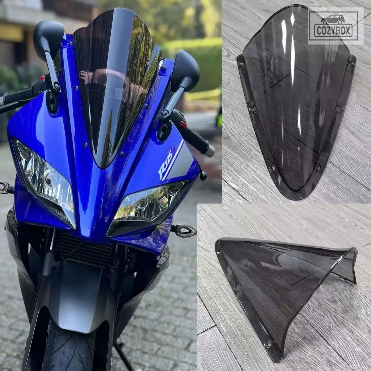 ヤマハ R125 YZF-R125 YZFR125 2008 - 11 -2014 - 18 フロントガラススクリーン風フロ