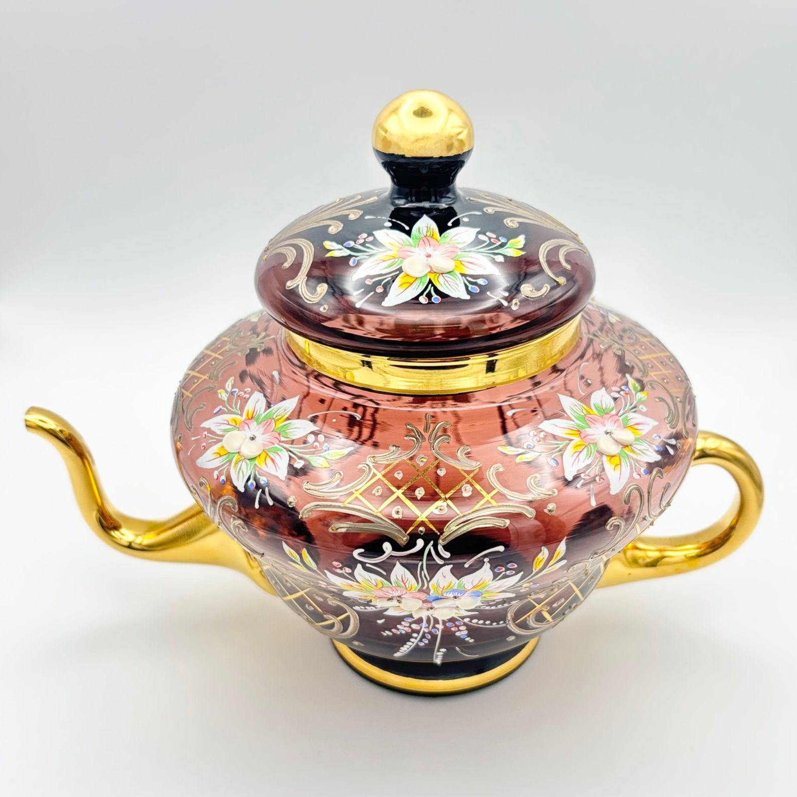 稀少 / 美品】ベネチアンガラス ティーポット 大 高さ約17cm ムラーノ 稀少 / 美品】ベネチアンガラス ティーポット 大 高さ約17cm ムラーノ