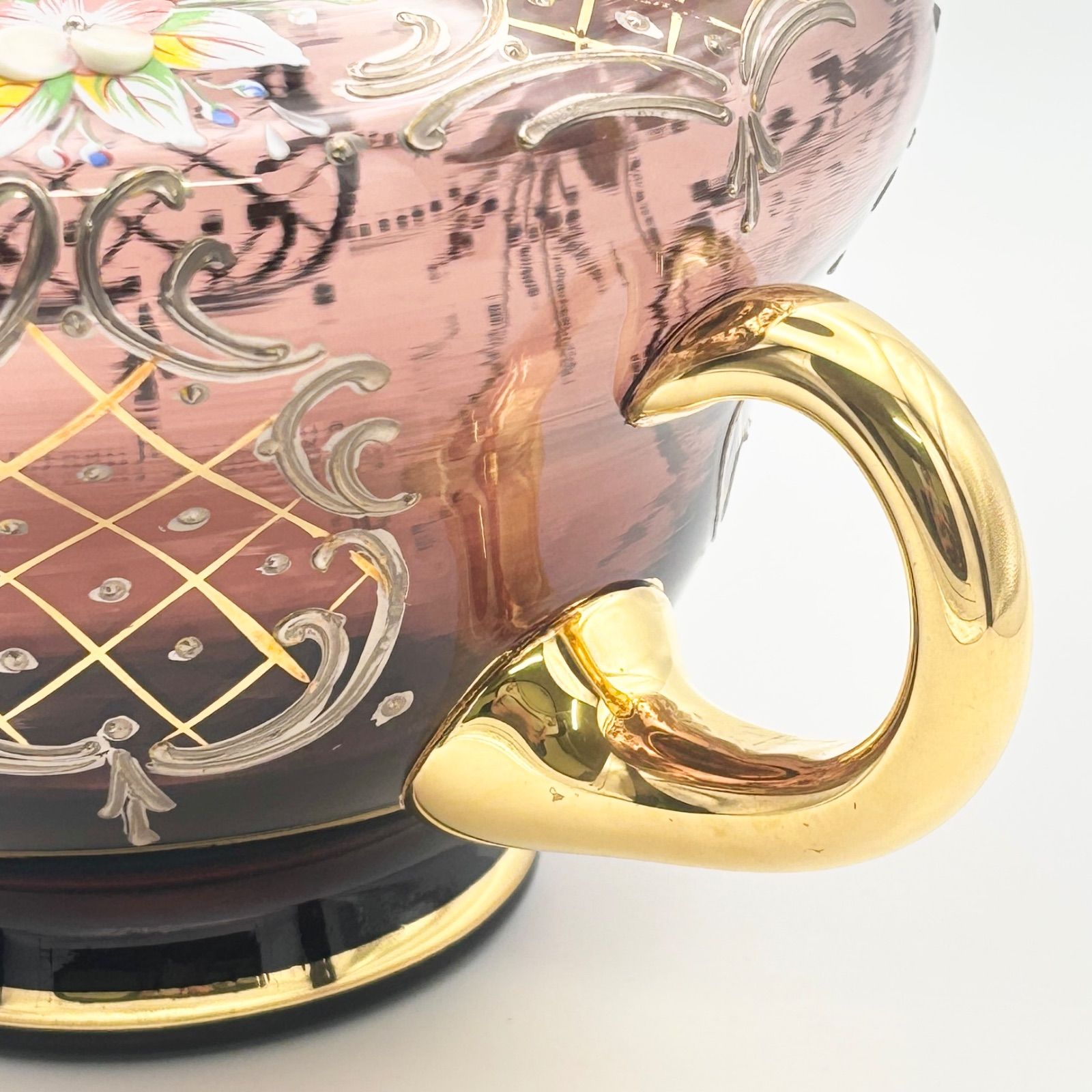稀少 / 美品】ベネチアンガラス ティーポット 大 高さ約17cm ムラーノ