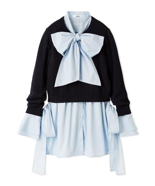 新品 [スナイデル] レイヤードボウタイチュニック SWNT255137 レディース NVY Free Size