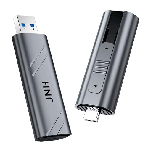 JNH ポータブル SSD 外付け 512GB 1050MB/s USB3.2 Gen2 10Gbps Type-A/Type-C 両対応 3D TLC スティックタイプ SSD 新型PS5/PS5/PS4対応 アルミ筐体 超小型 SSD-P c2f479de