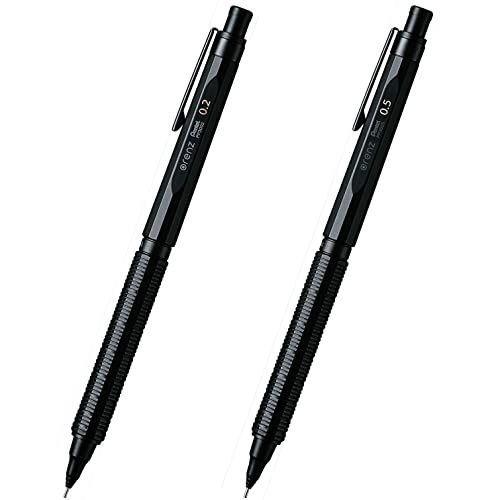 [セット買い]ぺんてる シャープペン オレンズネロ 0.2mm PP3002-A & 0.5mm PP3005-Aｍａ