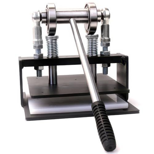 ハンドプレス機 1トン 手動 卓上型 抜き型プレス 13×10cmまで対応 鉄製 22×22×20cm レザークラフト/布/紙/フェルト ダイカット エンボス用Ju