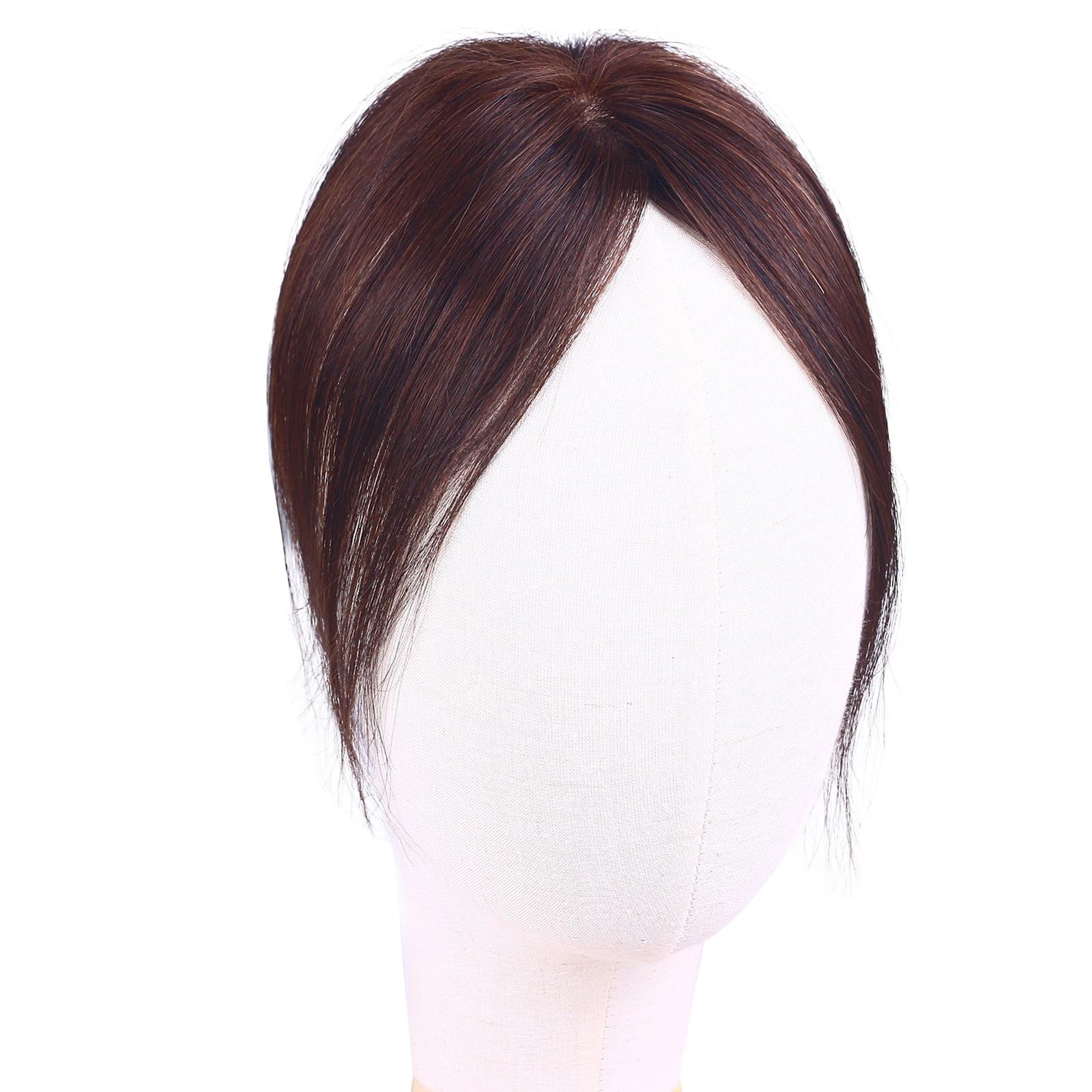 新品 HIYE 部分ウィッグ 人毛 総手植え レミーヘアー 人工頭皮 医療用ウィッグ 分け目 ヘアピース 薄毛隠し 増毛 ふんわり感 軽量 通気性優れ 小顔効果 ノーカット前髪 (栗色 20cm)