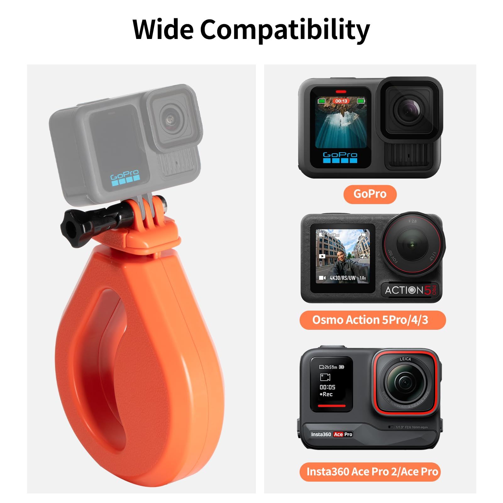 新品 HSU フローティングハンドグリップ gopro 水中カメラ