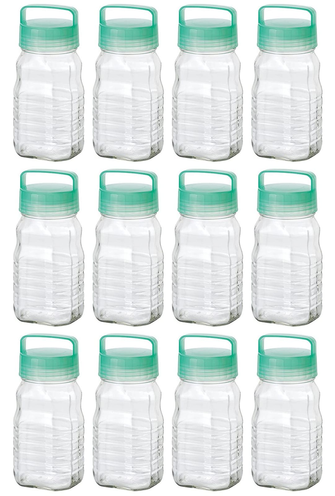 新品 アデリア 見えるガラス保存ビン CCコンテナー瓶 1.2L グリーン 12個セット 日本製 809