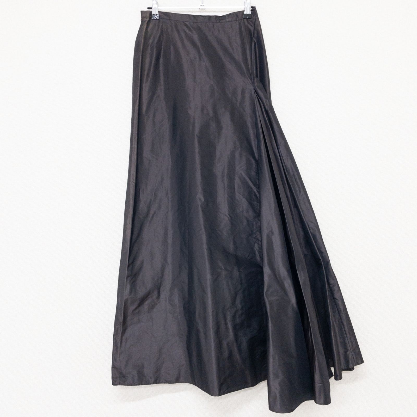 Max Mara Pianoforte マックスマーラ ピアノフォルテ シルク100% スカート ロング アシンメトリー シルク ブラウン イタリア製 レディース 36 b02055