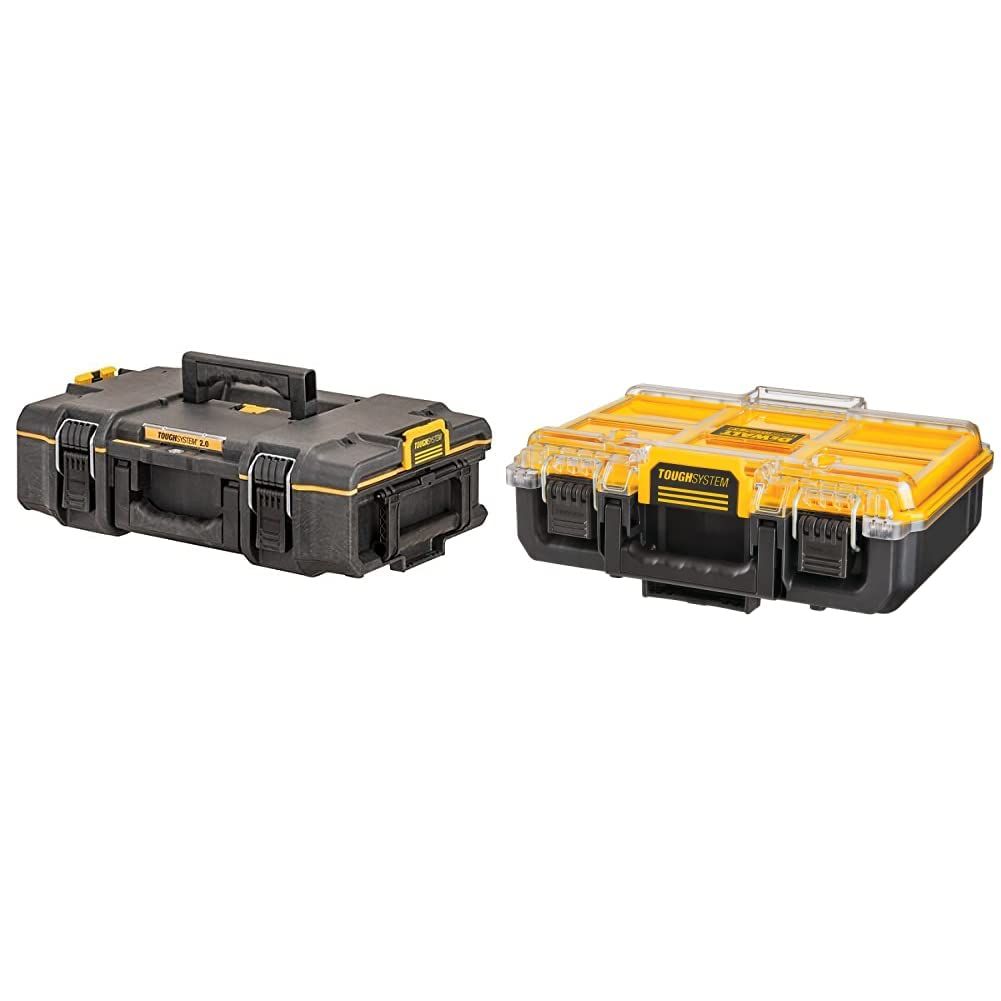 タフシステム2.0 スモールボックス DS165 (DWST83293-1) + ハーフサイズ オーガナイザー (DWST83392-1) 大容量 工具箱 収納ケース ツールボックス システム収納 BOX 積み重ね収納 IP65 坊塵 防水 ネジ ビット ｍａ