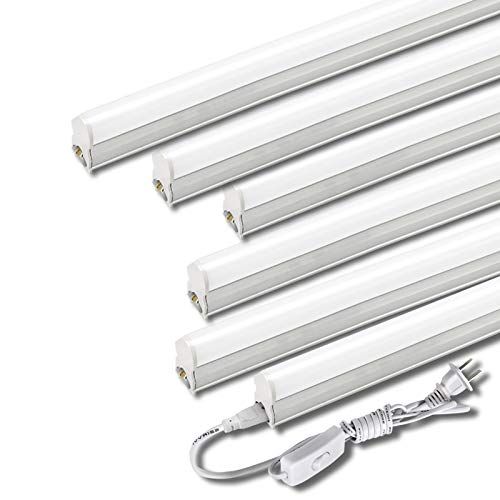 LED蛍光灯 40W形 器具一体型LED蛍光灯 T5 LED 直管 18W led 6000K-6500K 昼光色 天井照明 バーライト ベースライト 120cm 蛍光灯器具セット led照明 工事不要 軽量 連結コード付属 スイッチ付き【6 91491f14