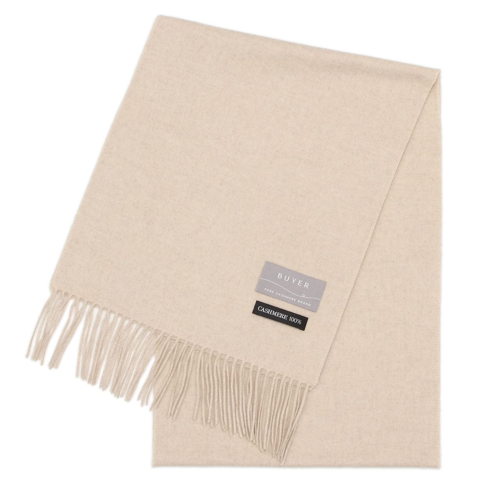 新品 [バイヤー] ベビー カシミヤ 100％ マフラー【180cm×30cm】 メンズ レディース カシミア 無地 厚手 プレゼント クリスマス (ベージュ) BB30L-D18213H