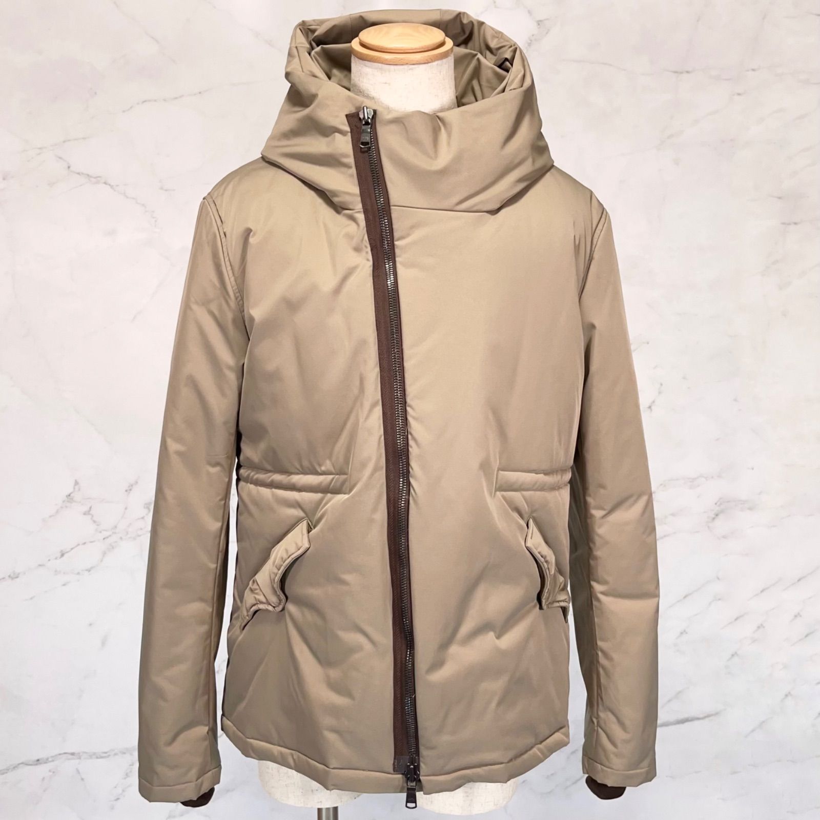 美品　wjk ダブルジェイケイ　winter short mods ウィンター　ショート　モッズ　モッズコート　テフロン加工　ストレッチ素材　シンサレート　グレージュ　XLサイズ　2956 cf69p