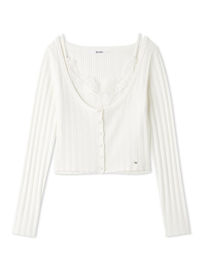 新品 [スナイデル] レーストリムニットアンサンブル SWNT262049 レディース WHT F
