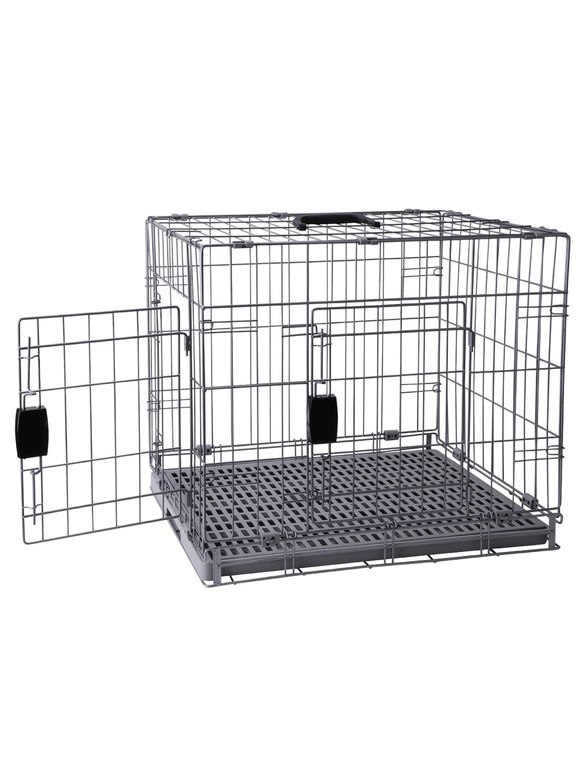 「HFunpet」ペットケージ 59*45*50cm 犬用ケージ 室内外兼用 折り畳み式 工具不要 持ち手付き 移動便利 トレー付き 掃除簡単 スチール製 小型犬 猫mt 42fcd08e