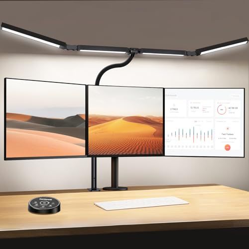 デスクライト LED 「幅101.5cm・4光源Ultra+版・無線リモコン・24W・2000Lx」多角度調節 クランプ 5段階調光調色 電気スタンド 「PSE認証済」幅広 スタンドライト 卓上ライト 目に優しい 仕事/勉強/読書 ブラック 5429bba0
