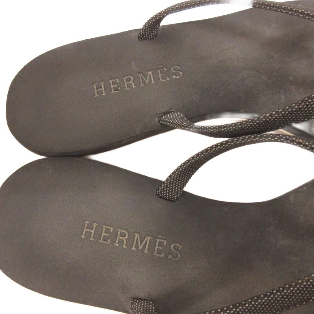 エルメス HERMES カラネラ シェーヌダンクル ビーチサンダル トング 黒