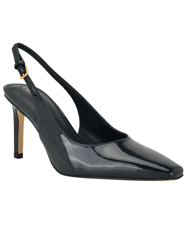 カルバンクライン レディース シューズ パンプス Calvin Klein Womens Harbella Slingback Stiletto Pumps Dark Green Patent グリー