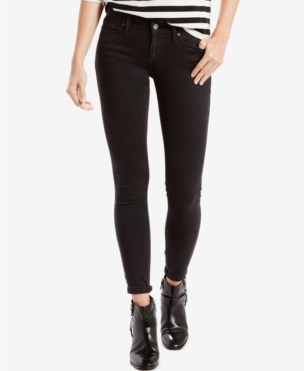 リーバイス レディース ボトムス デニムパンツ ジーンズ Levis Womens 711 Mid Rise Stretch Skinny Jeansoft Black ブラック