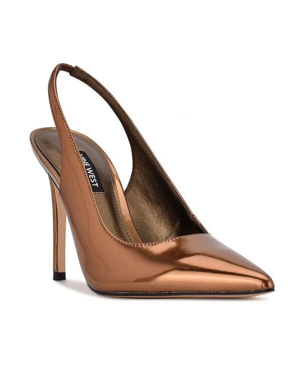 ナインウェスト レディース シューズ パンプス Nine West Womens Feather Slingback Stiletto Pumps Bronze Mirror Metallic メタリ