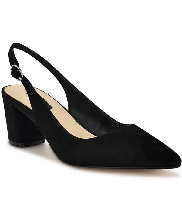 ナインウェスト レディース シューズ パンプス ヒール Nine West Womens Kamsee Block Heel Slingback Pumps Black Suede ブラック