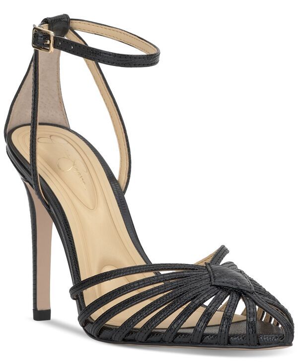 ジェシカシンプソン レディース シューズ パンプス Jessica Simpson Womens Paveri Huarache Strappy Stiletto Pumps Black Lizard