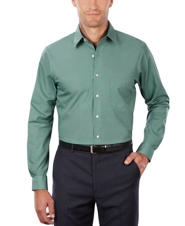 ヴァンハウセン メンズ トップス シャツ Van Heusen Mens Poplin Dress Shirt Classic Athletic Fit Ocean Mist
