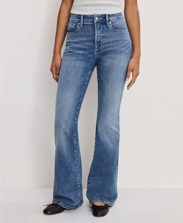 グッドアメリカン レディース ボトムス デニムパンツ スリムフィット フレア ジーンズ Good American Womenslim Fit MidRise Flare Leg Jeans Indi