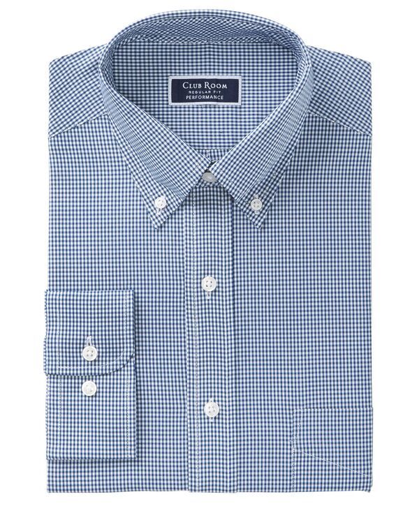 クラブルーム メンズ トップス シャツ レギュラーフィット ギンガムチェック ミニ ギンガム Club Room Mens Regular Fit Mini Gingham Dress Shirt N