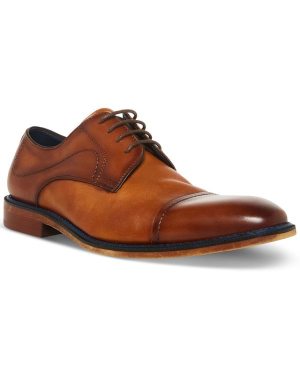 スティーブ マデン メンズ シューズ オックスフォード レザー Steve Madden Mens Zane Tonal Textured Leather Mid Oxford Dress Shoe